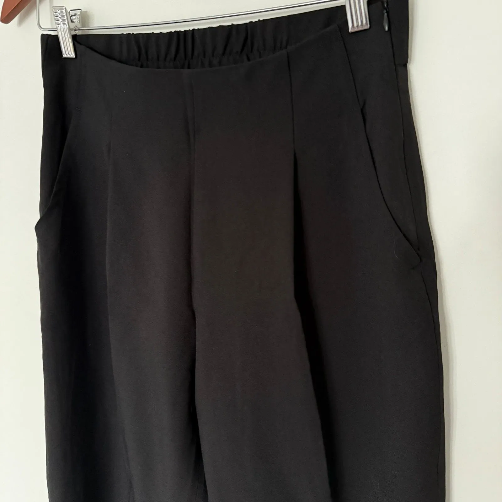 Halara High Waisted Shirred Pocket Tapered Straight Leg 7/8 Length Work Pants M - Image 5