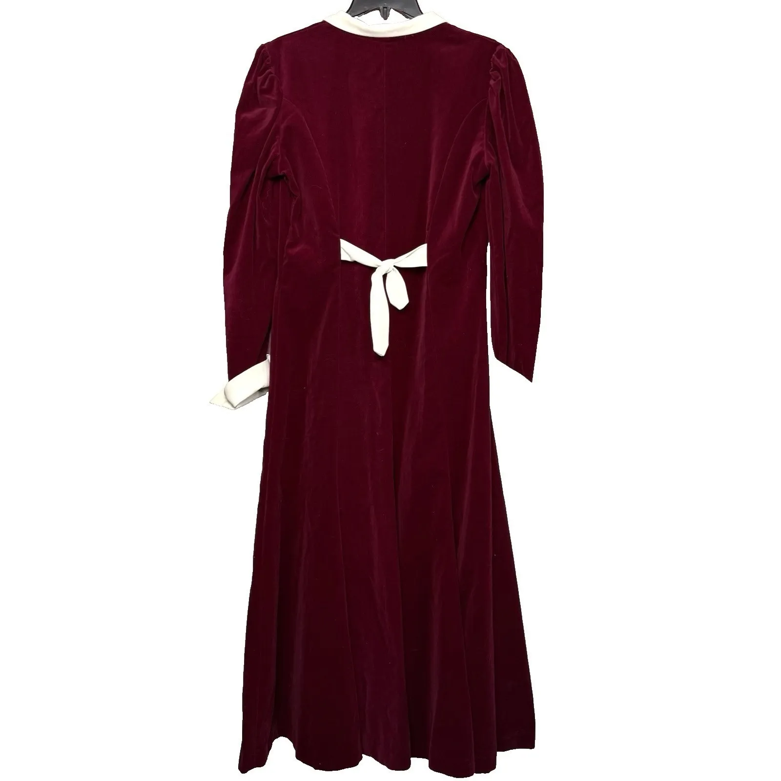 Vintage Velvet Midi/Maxi Dress Size 6 Cottontail Victorian Academia Whimsigoth Red - Image 2