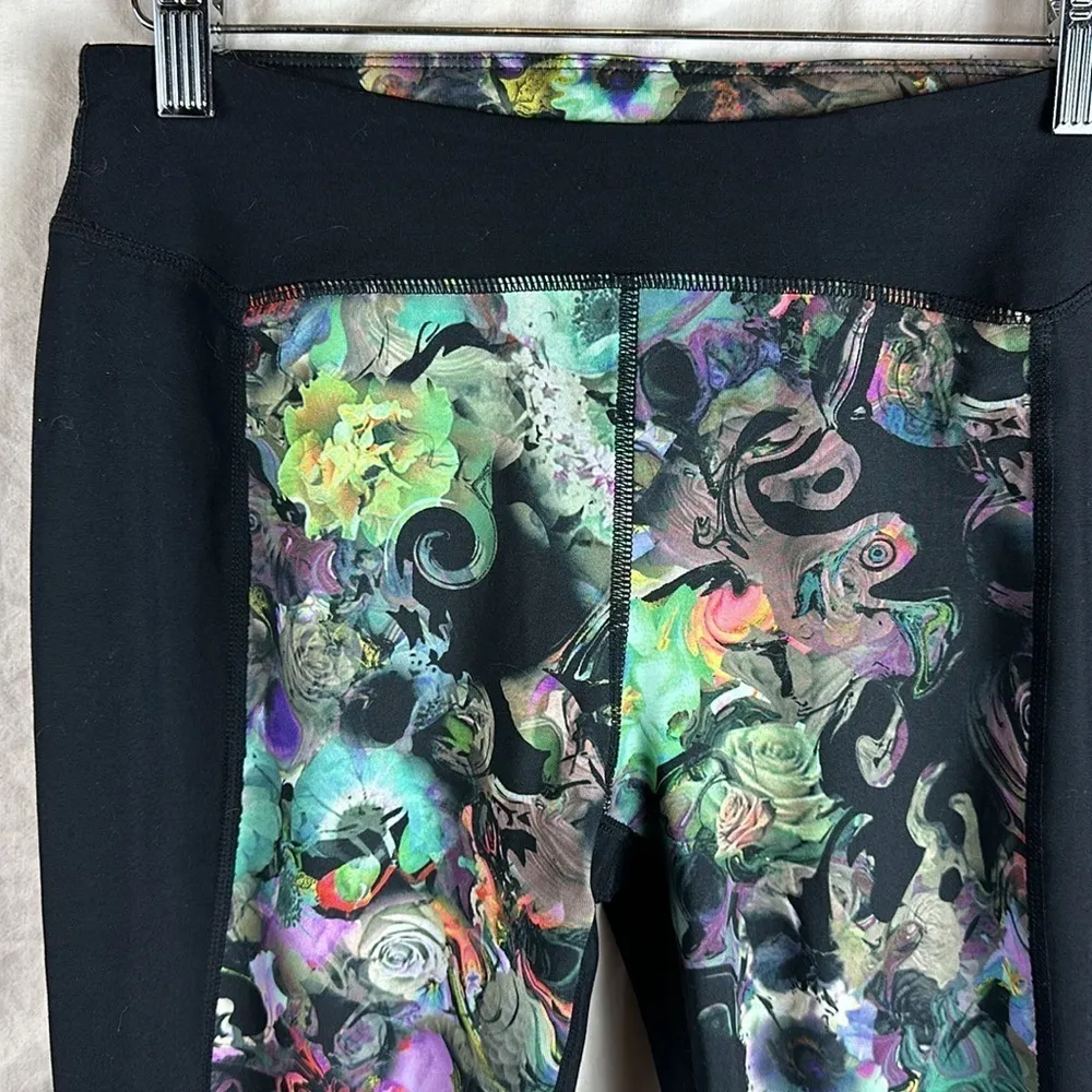 Cynthia Rowley Full Length Legging Women’s Size Small Black Floral Print - Image 2