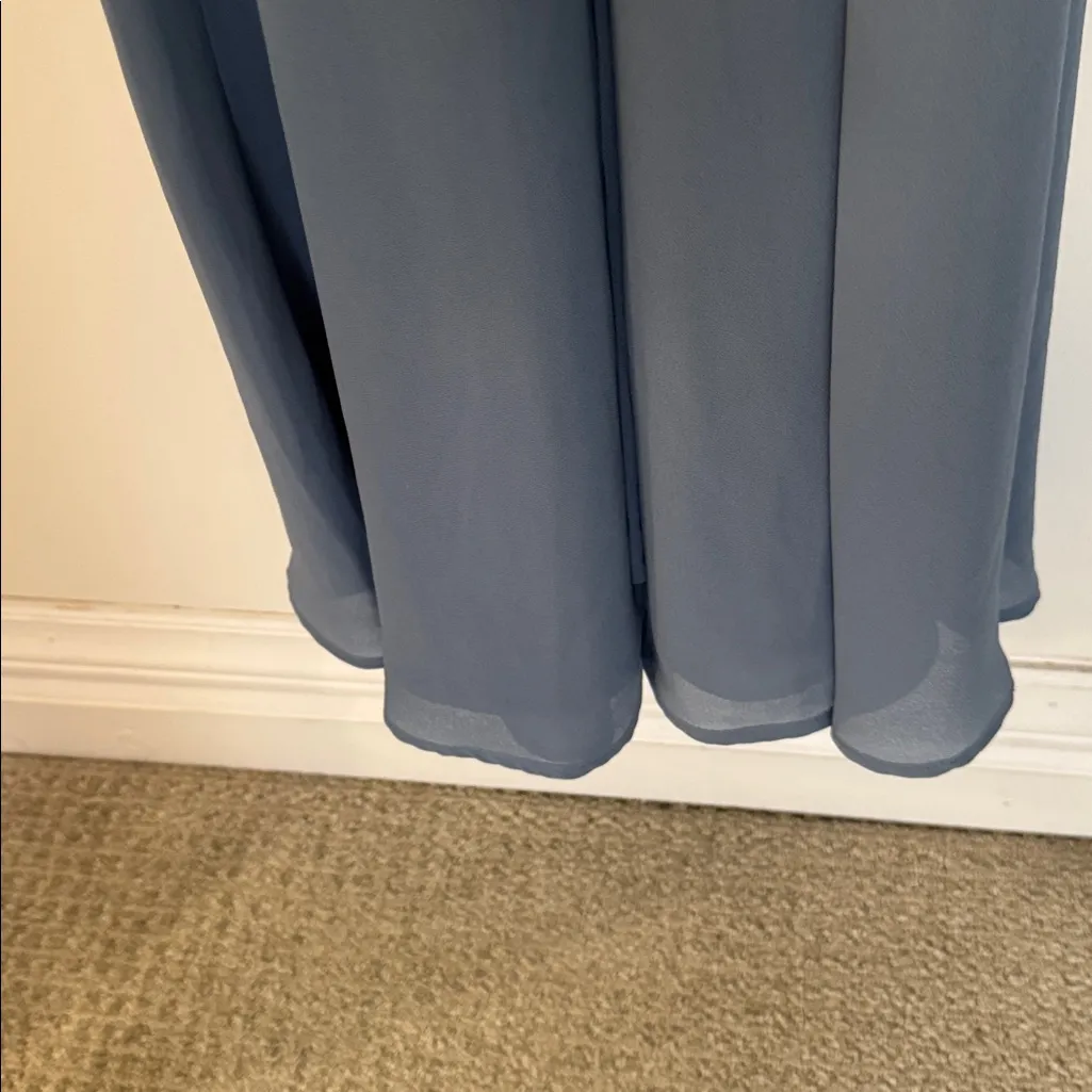 NWT Lulu's Easy Listening Slate Blue Cold-Shoulder Wrap Maxi Dress - Image 13
