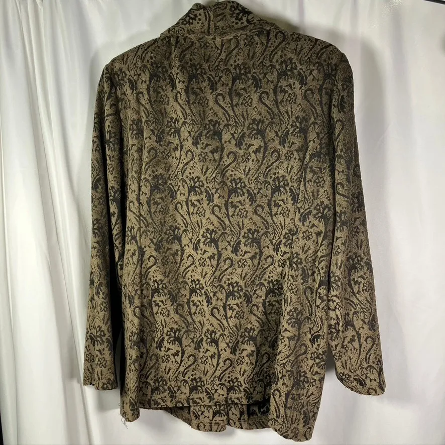 Cynthia Max Linen Rayon Blazer Jacket M Brown Tapestry Paisley USA Made‎ Vintage Tan Size M - Image 13