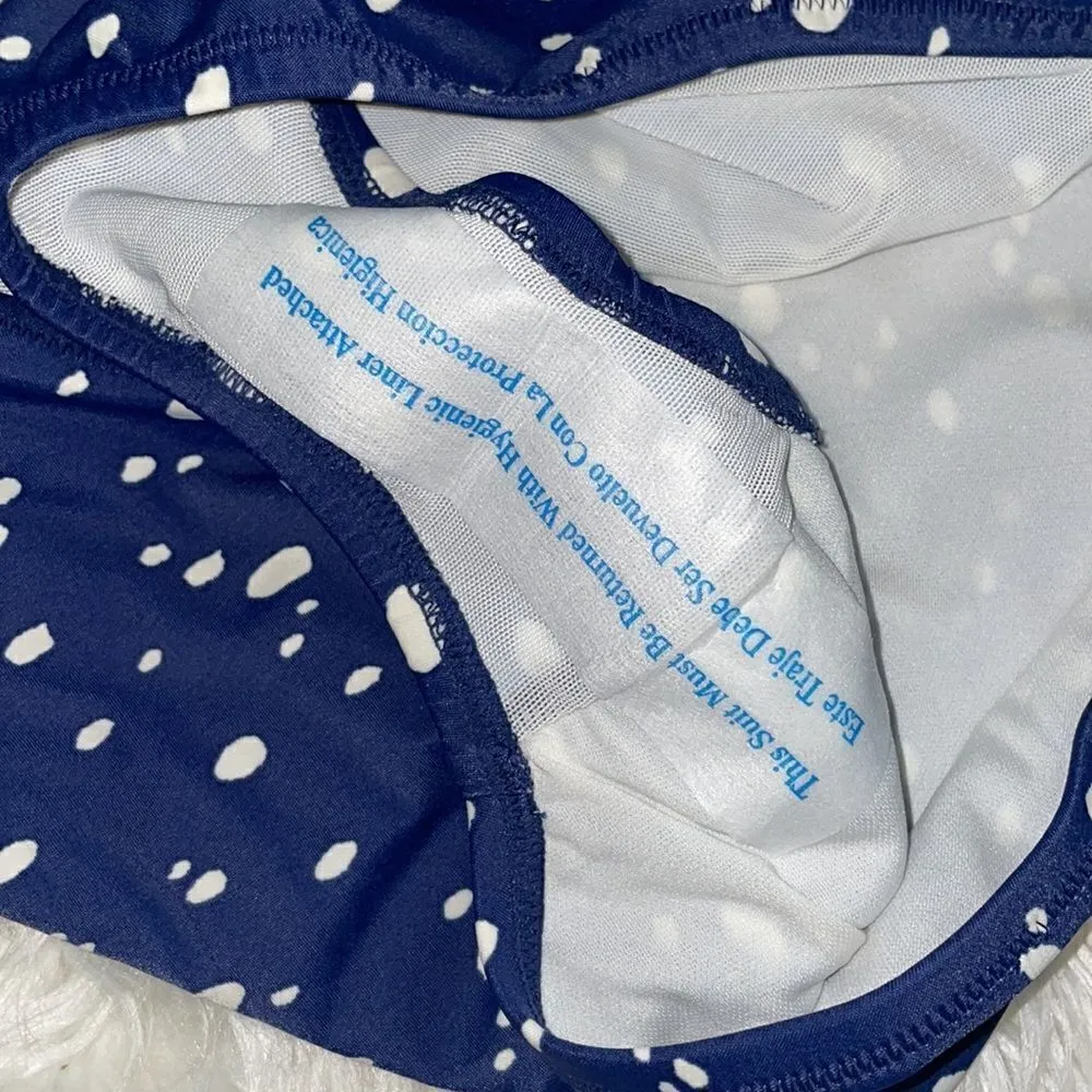 Kona Sol by Target Navy & White Spotted 2 piece High Waisted Swimsuit, NWT - Image 4