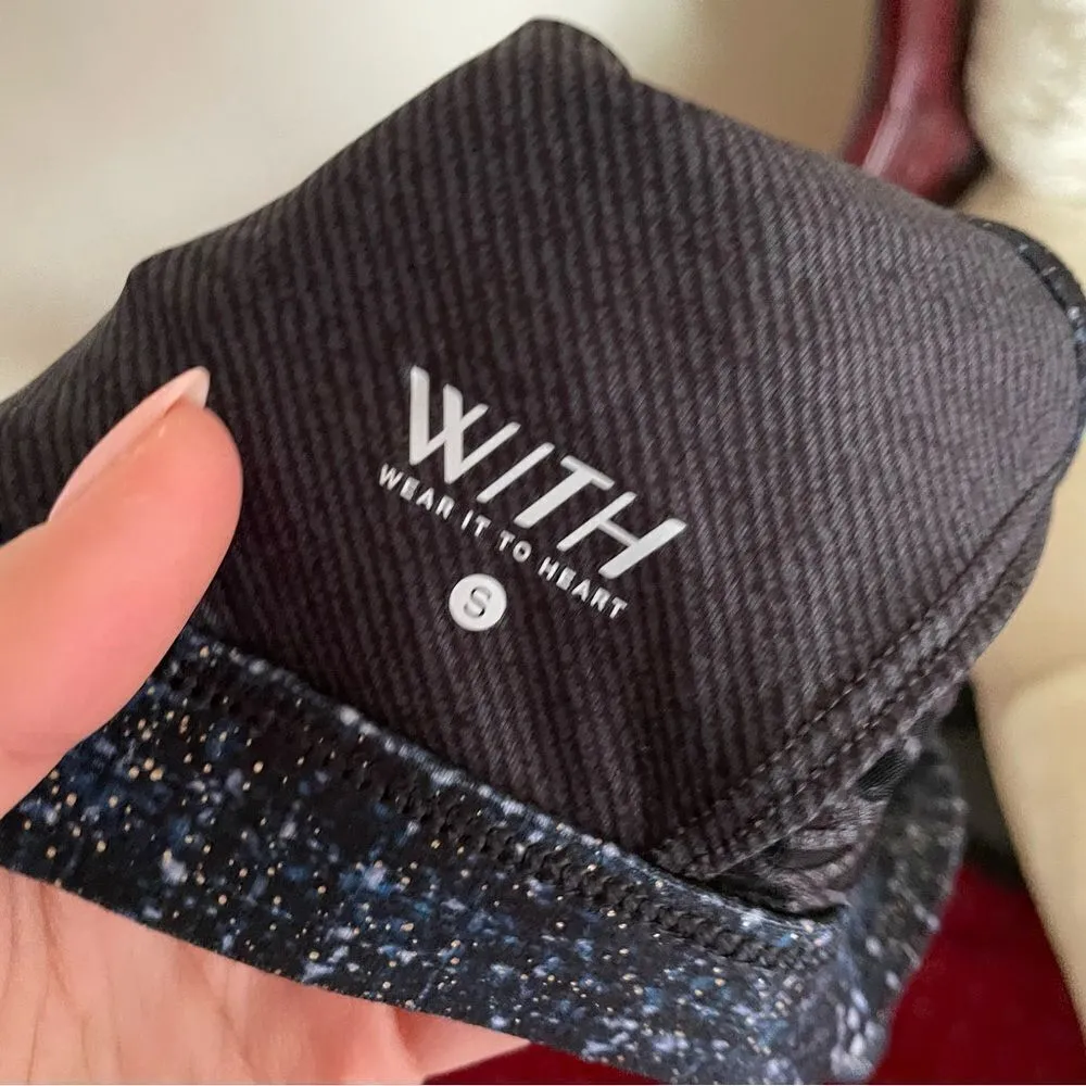 RARE Peloton “With” Stardust Tweed Sports Bra Logo High Neck Mesh- Size Small - Image 7