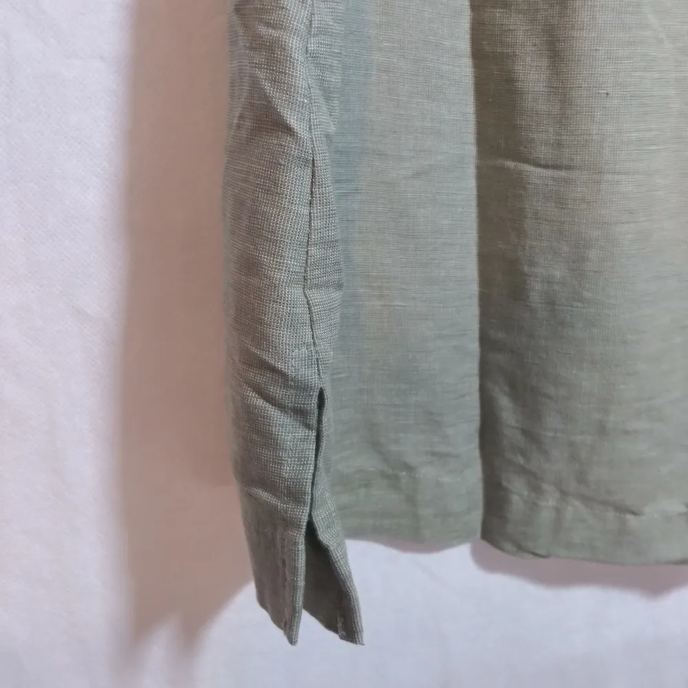 Elisabeth By Liz Claiborne Linen Neutral Sleeveless Green Top Button Back Sz 20 - Image 4
