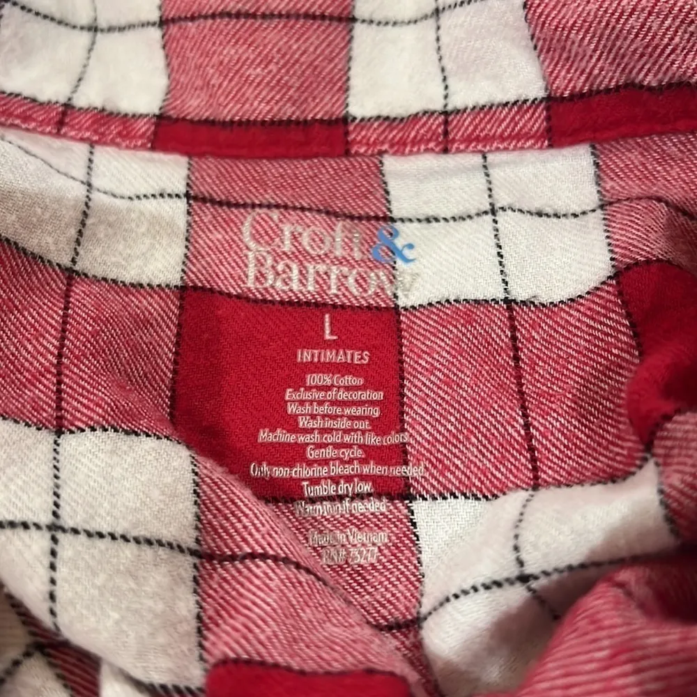 Croft and Barrow Plaid Flannel Sleep Shirt Large - Image 3