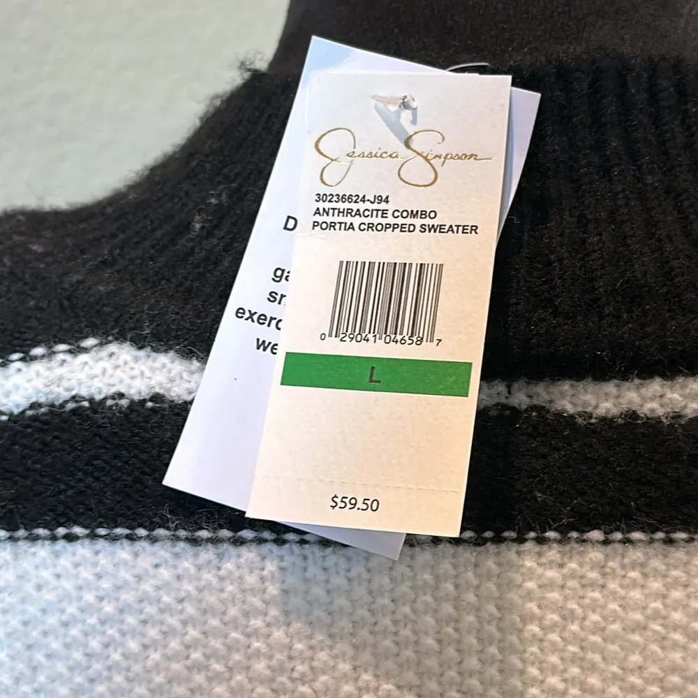 NWT Jessica Simpson ANTHRACITE COMBO
PORTIA CROPPED SWEATER - Image 8