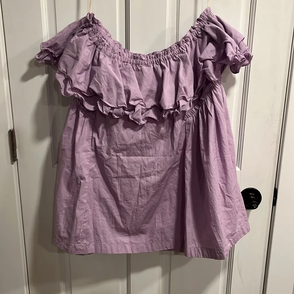 Free People Lavender Ruffle Flowy Tube Top Size Medium - Image 7
