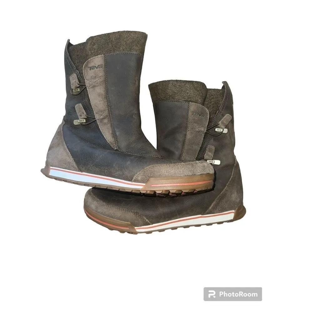 Teva ✨ HALEY WATERPROOF BOOTS SHOES SZ 8.5  LEATHER✨ - Image 5