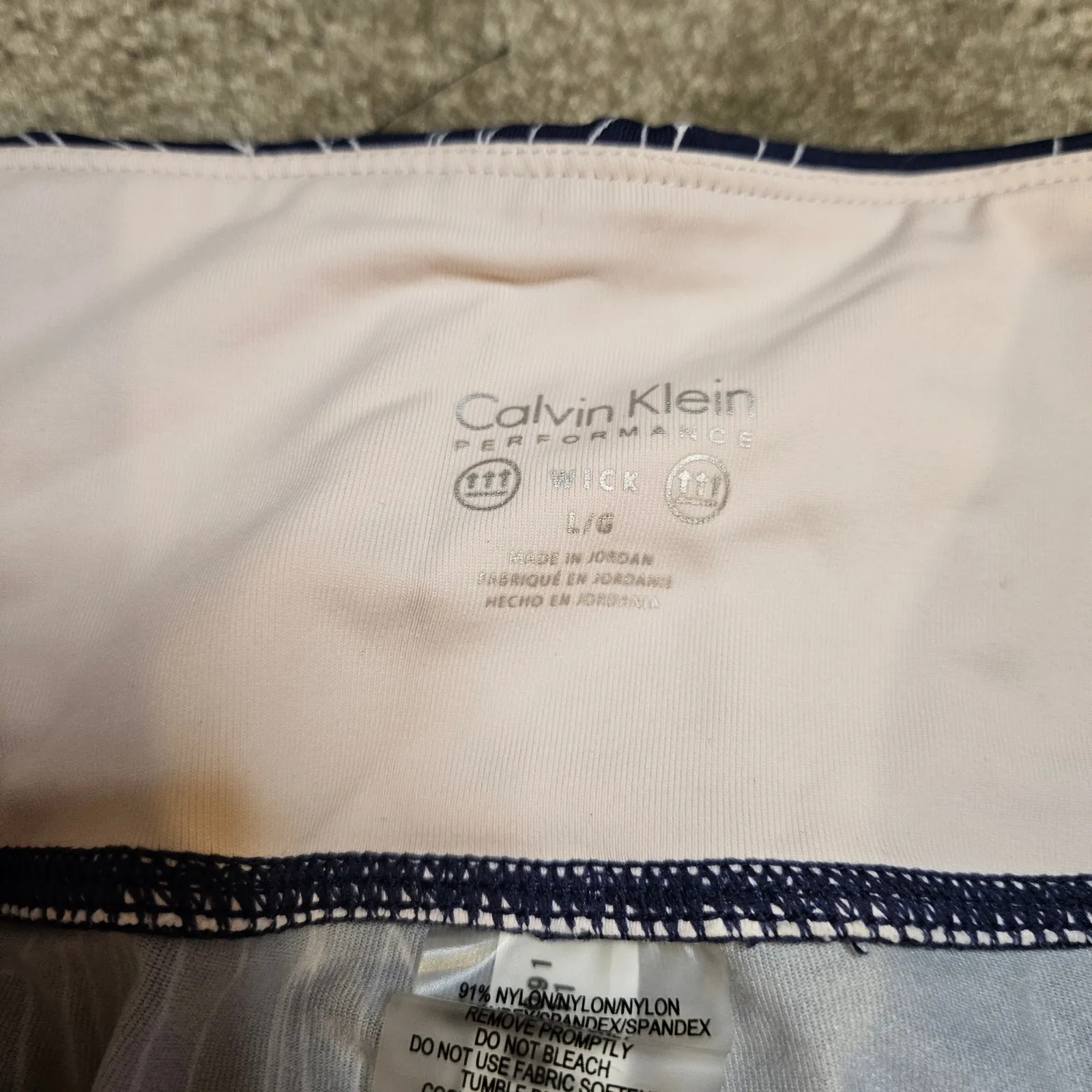 Calvin Klein Performance Wick Size Large L Running Pants Light Pink Blue Floral - Image 5