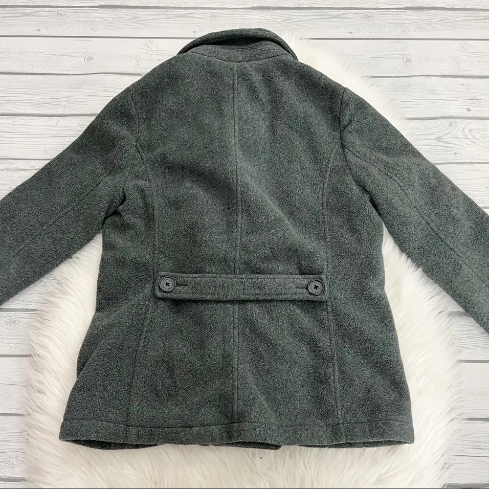 Lands’ End Gray Sherpa Peacoat winter Jacket - Image 2