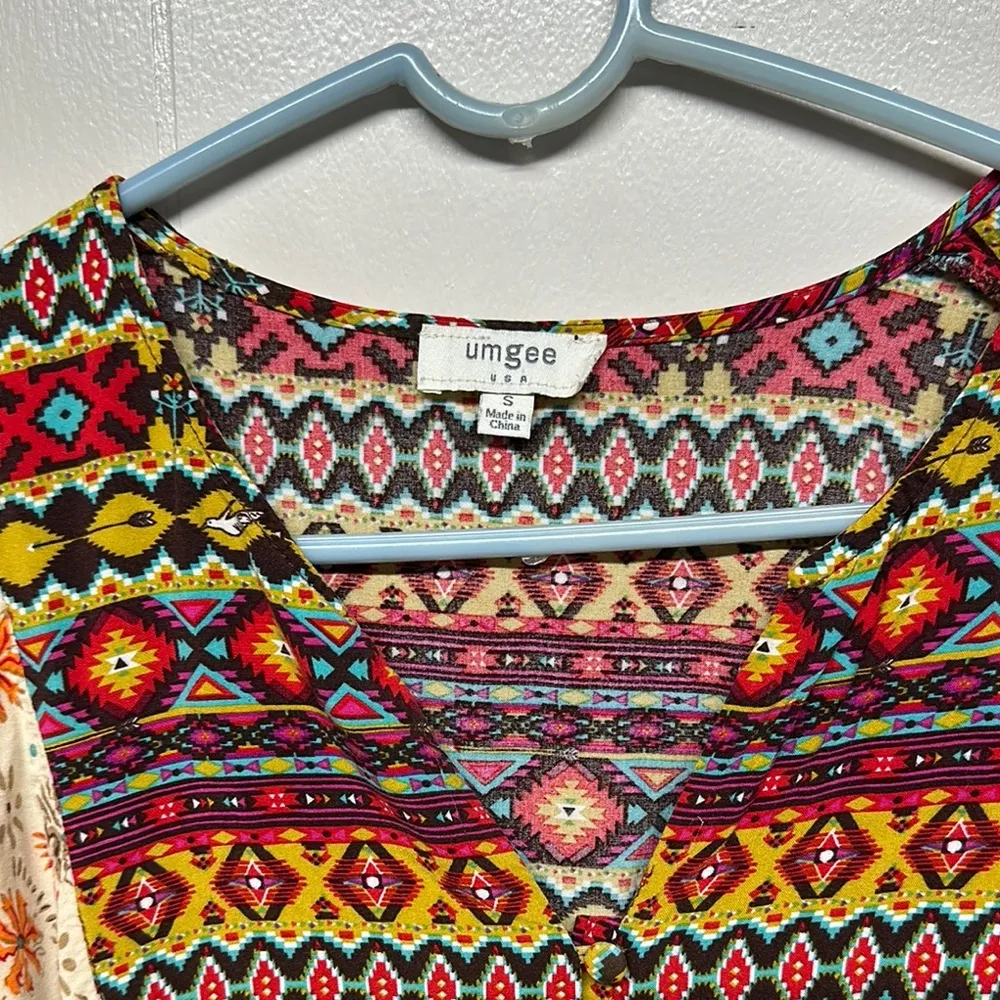 Umgee  Multicolor Boho Tunic Top - Image 2