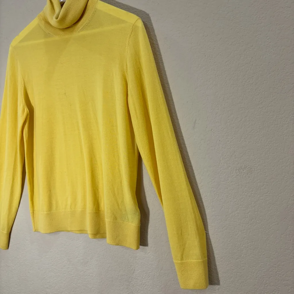 Polo Ralph Lauren Purple Label 100% Cashmere Turtleneck Sweater Women’s Sz L Yellow Size L - Image 4