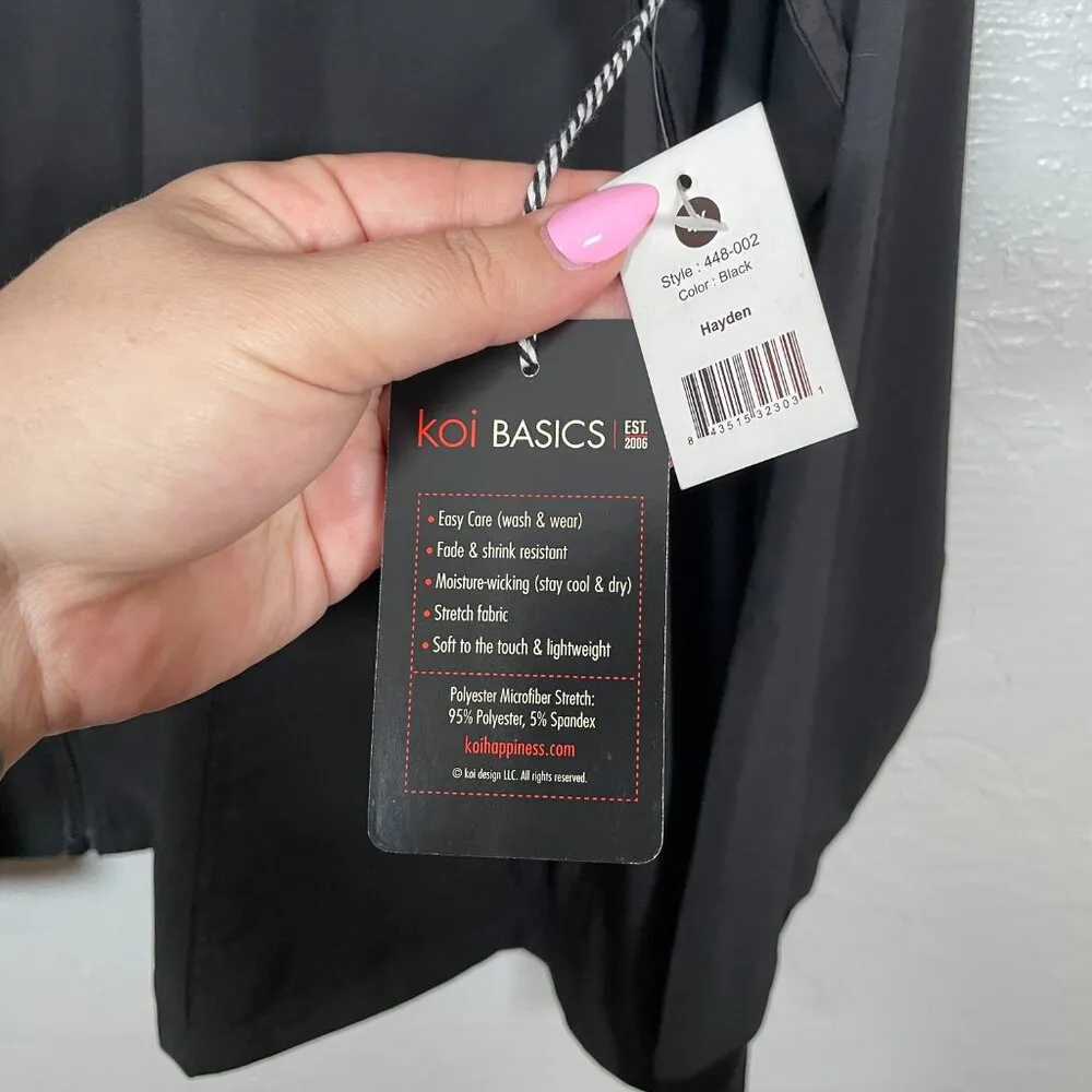 Koi Basics Women Plus Size 4X Black Hayden Jacket Zip Front Pockets Stretch - Image 4