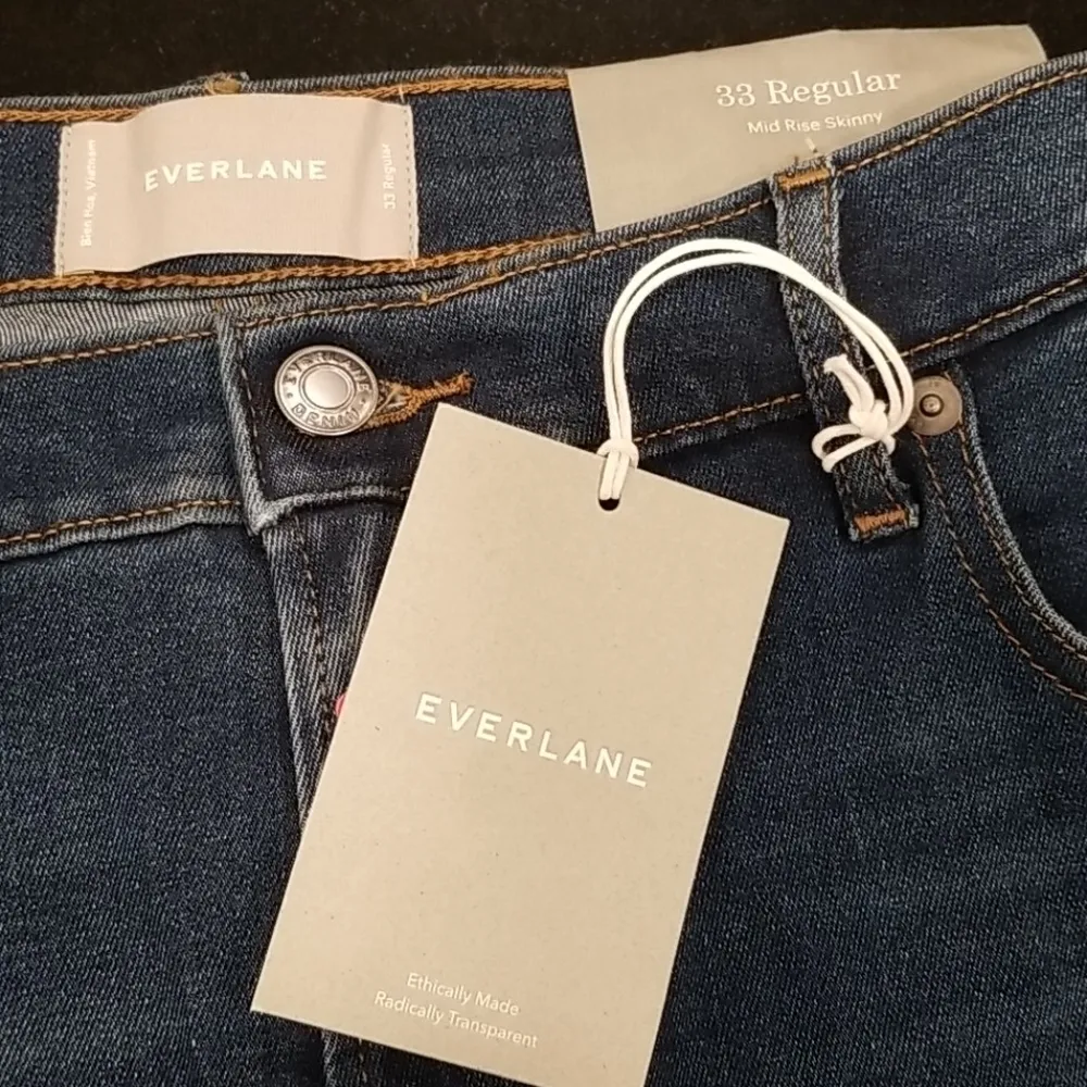 💕EVERLANE💕 Mid Rise Skinny Jeans ~ Mid Blue 33 Regular NWT - Image 10