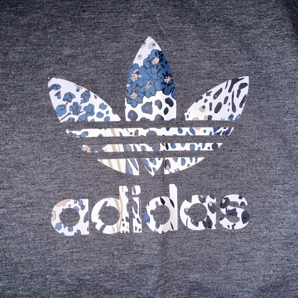 Adidas Cropped Short Sleeve Tee with Trefoil Logo - Image 2