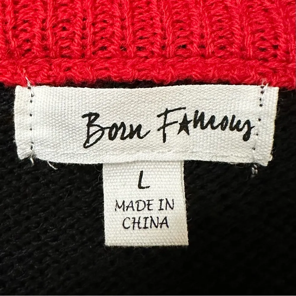 Born Famous Santa Crewneck Long Sleeves Sweater Dress, Sz Large Black - Image 11