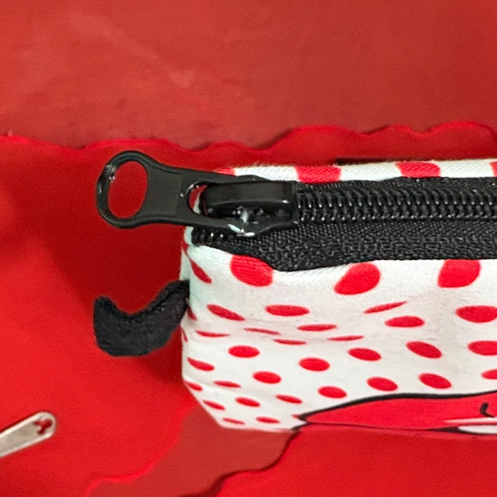 Red Lips Polka Dot Make Up style Bag - Image 5