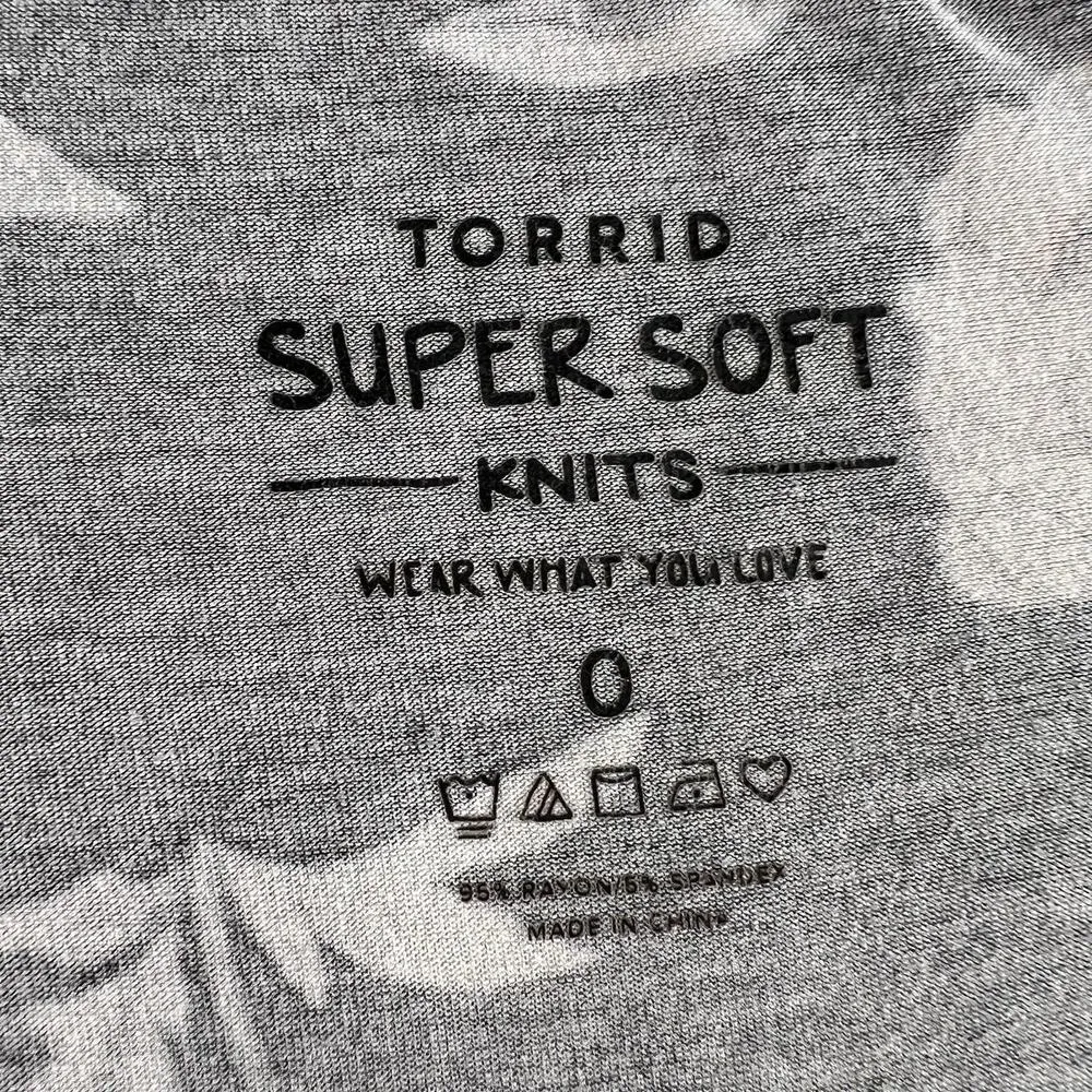 Torrid Plus 0 0X Babydoll Super Soft Button Front Short Sleeve Top Floral Print - Image 8