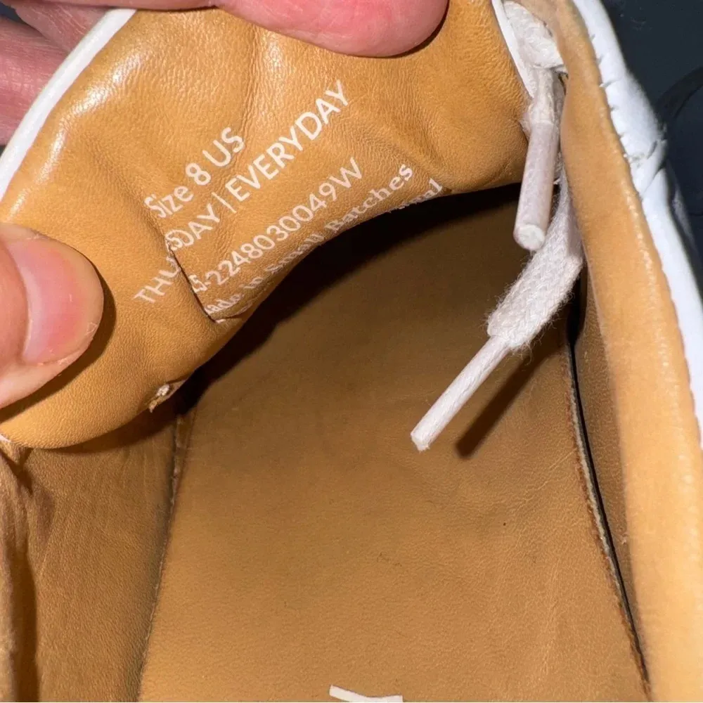 Thursday Boot Co. Premier Low Top Lace Up Leather Sneakers White Size 8 - Image 4