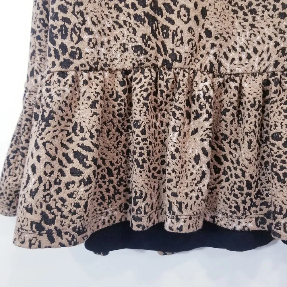 Anthropologie Maeve Women size 10 Textured Knit Cutout Tiered Ruffle Dress - Image 11