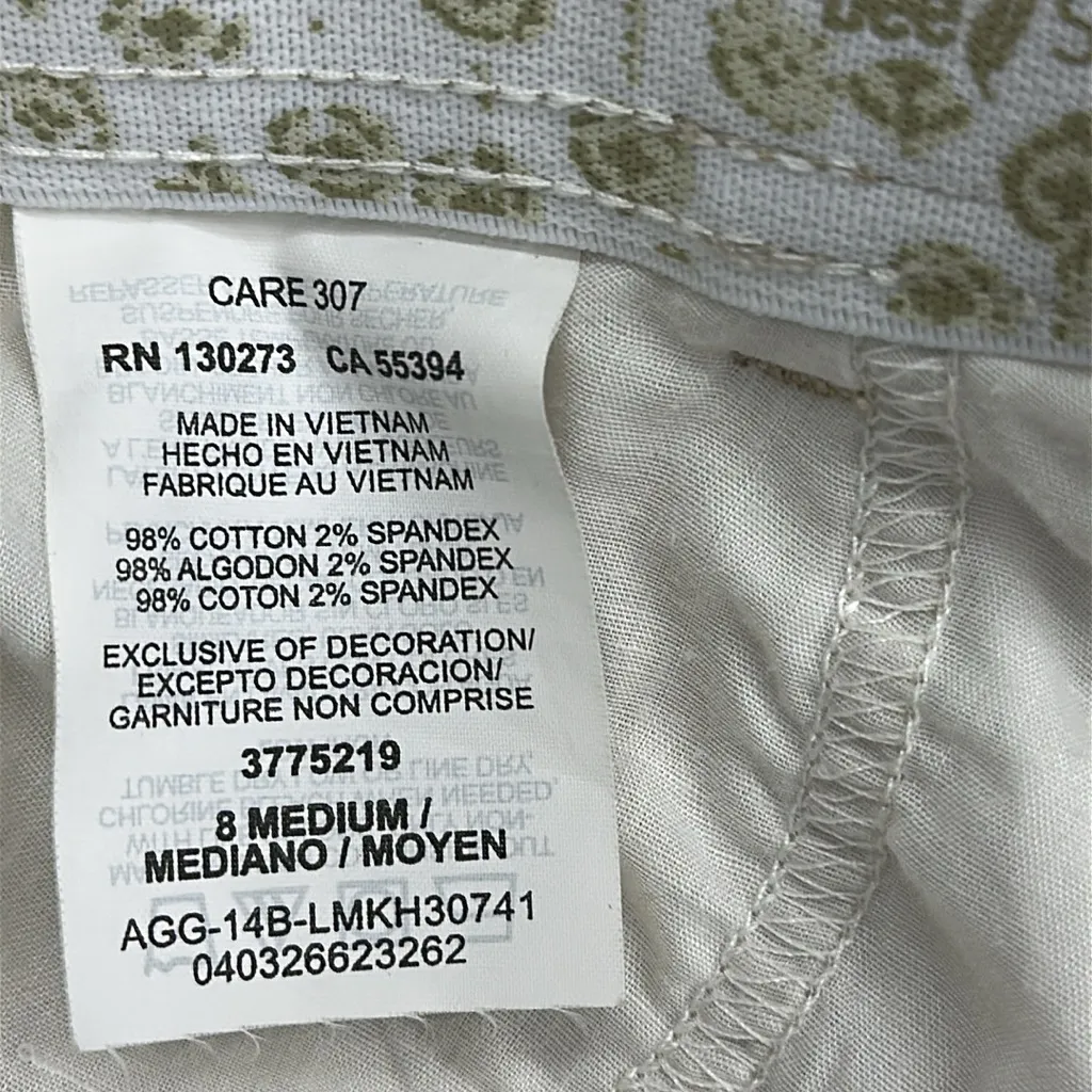 Lee Sinfully Soft Cream Khaki High Waist Button Flap Pocket Shorts Womens 8 - Image 11