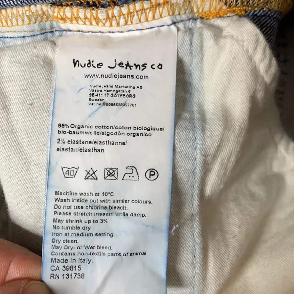 Nudie Jeans CO Thin Finn Slim Fit High Waist Jeans Size 28 Blue - Image 9