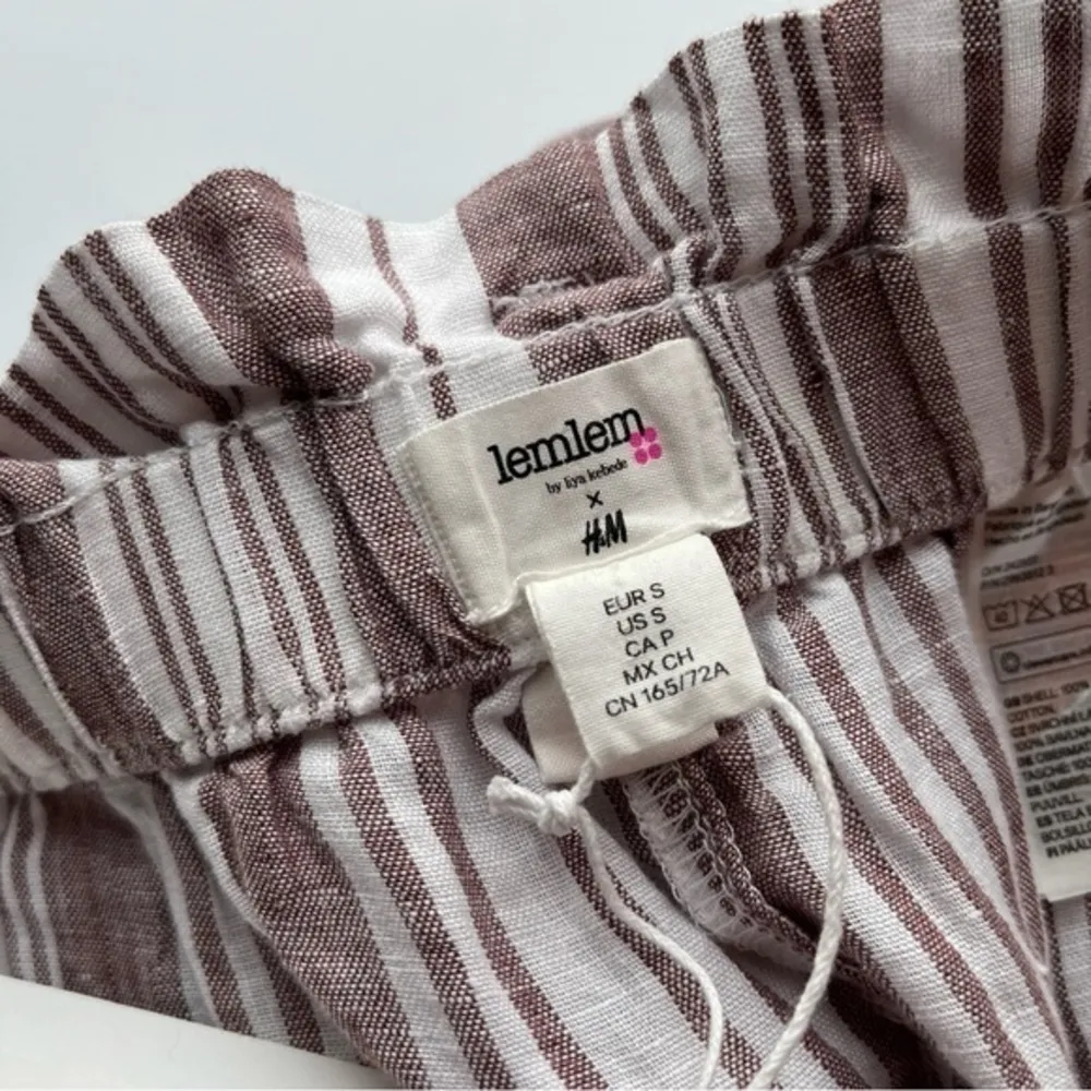 LemLem X H&M • NWT Burgundy Stripe Linen Pants - Image 7