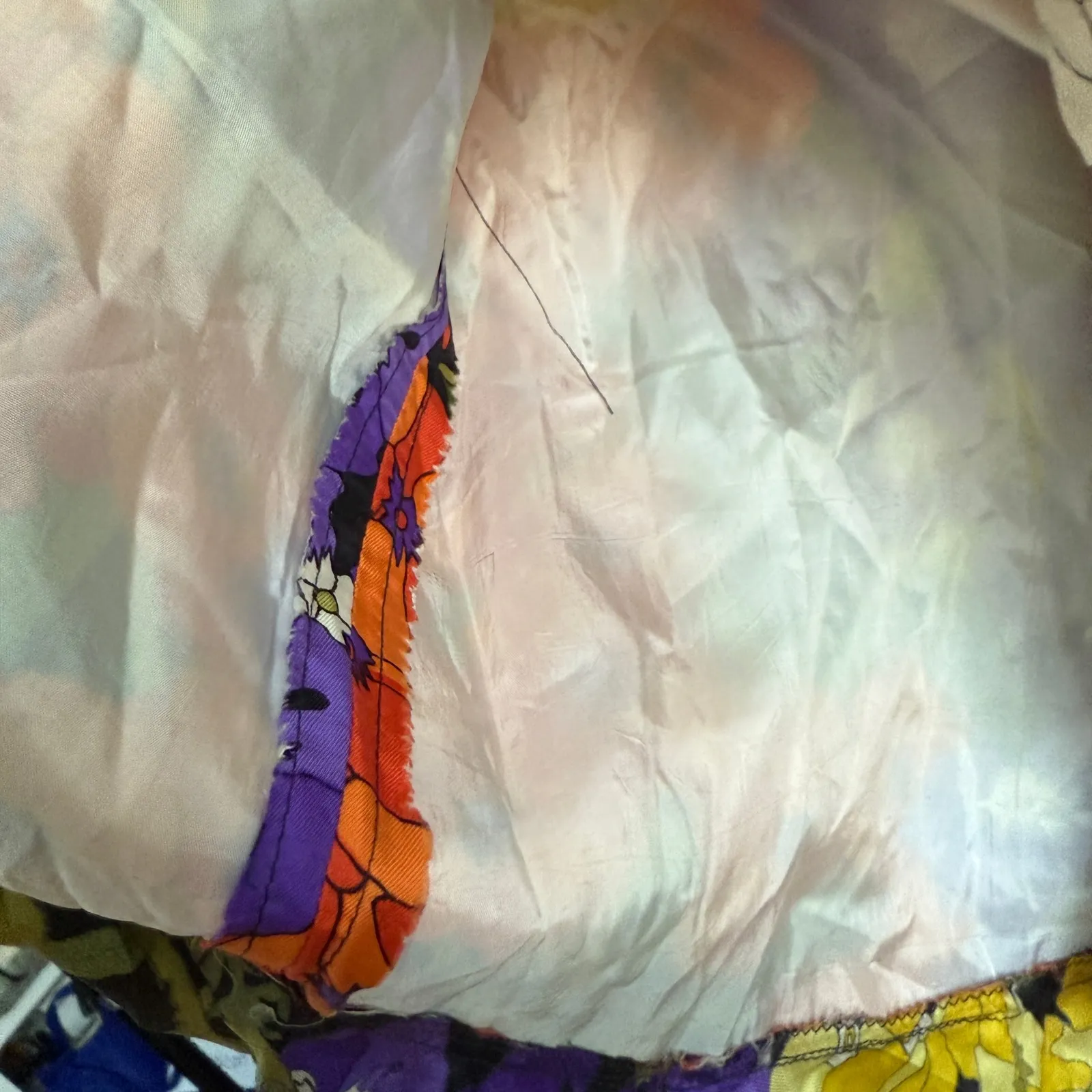 Handmade Floral Print Skirt Colorful Ruffle Midi Elastic Waist Summercore sz 18‎ - Image 5