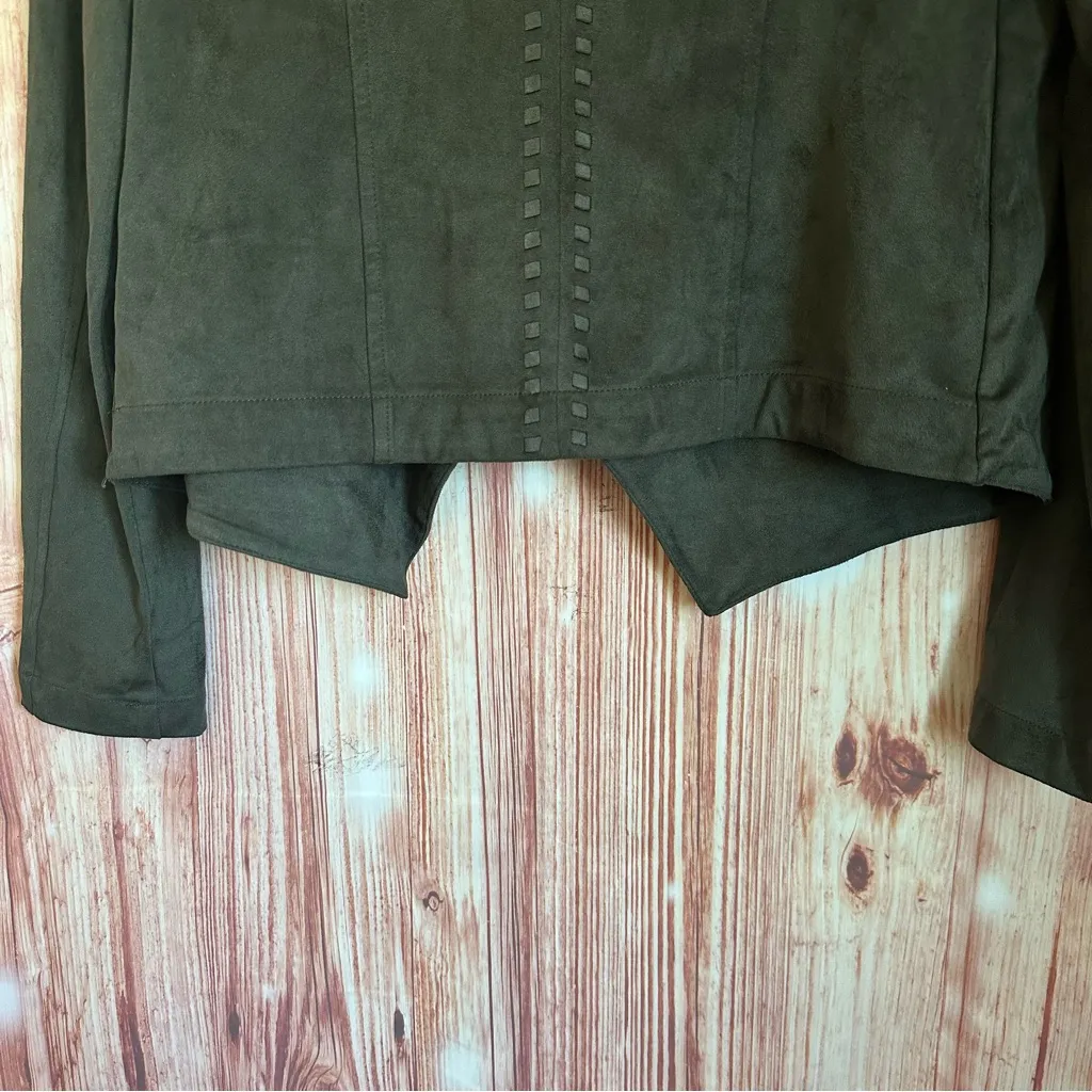 Bob Timberlake Gray Faux Suede Drapey Jacket - Image 11