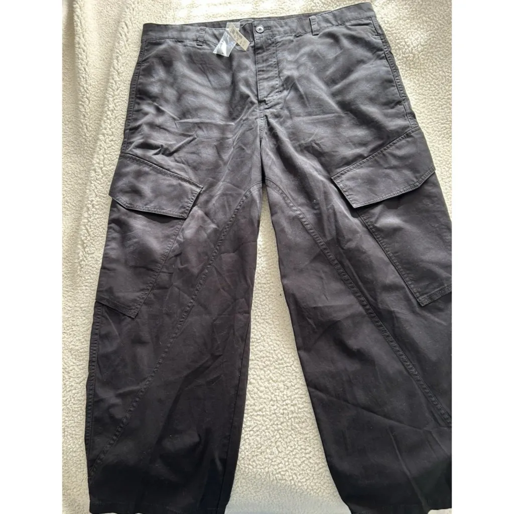 MADEWELL$128 Seamed Barrel-Leg Utility Pant Jet Black Garment-Dyed Twill Size 16 - Image 10