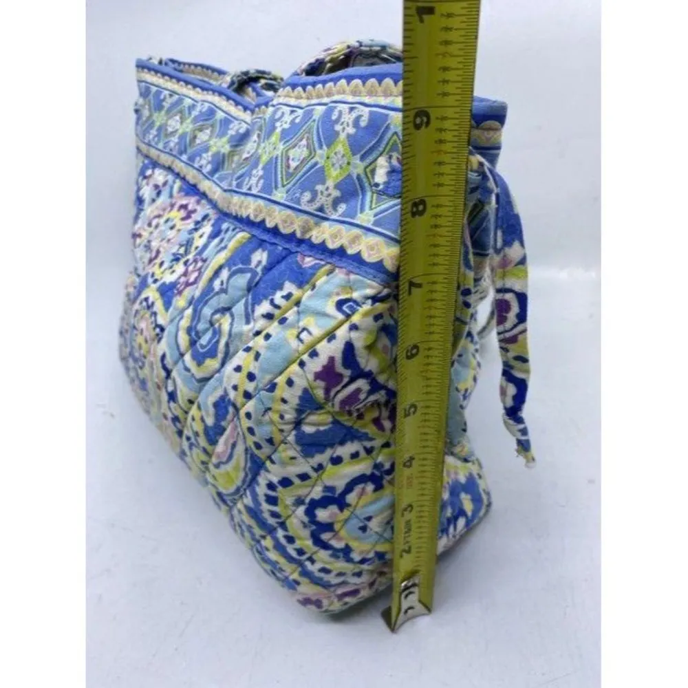 Vera Bradley Large Quilted Blue Purple Yellow Whit - Image 4