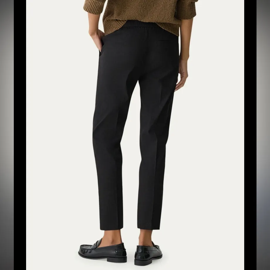 Theory black elastic waist straight cigarette pants formal office $279 winter - Image 2