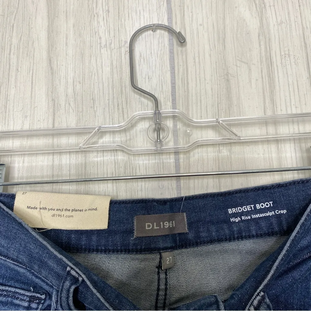 NEW DL1961 Bridget Boot High Rise Instasculpt Crop in Eco Dark Raw size 27 NWT - Image 11