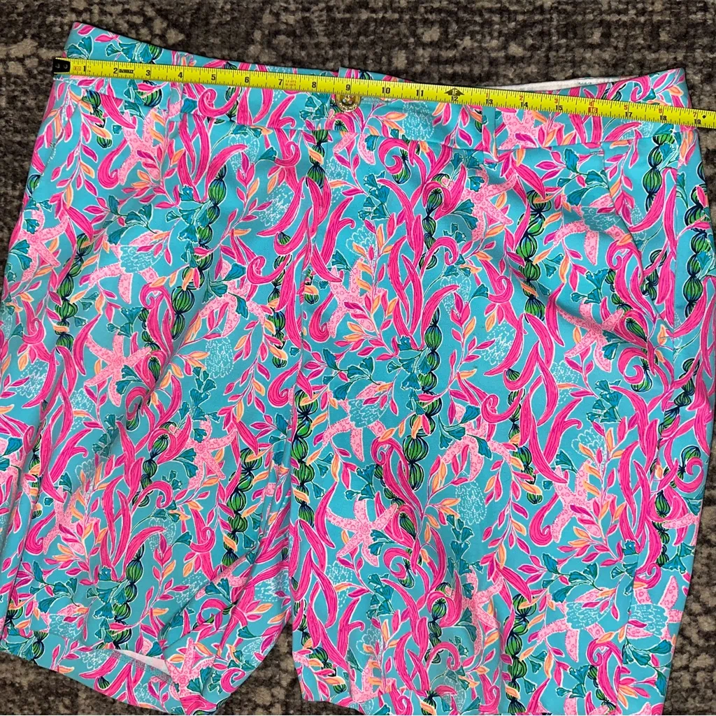 Lilly Pulitzer Women’s Size 16 Blue Pink Seaweed Samba 9” Natia Bermuda Shorts - Image 8