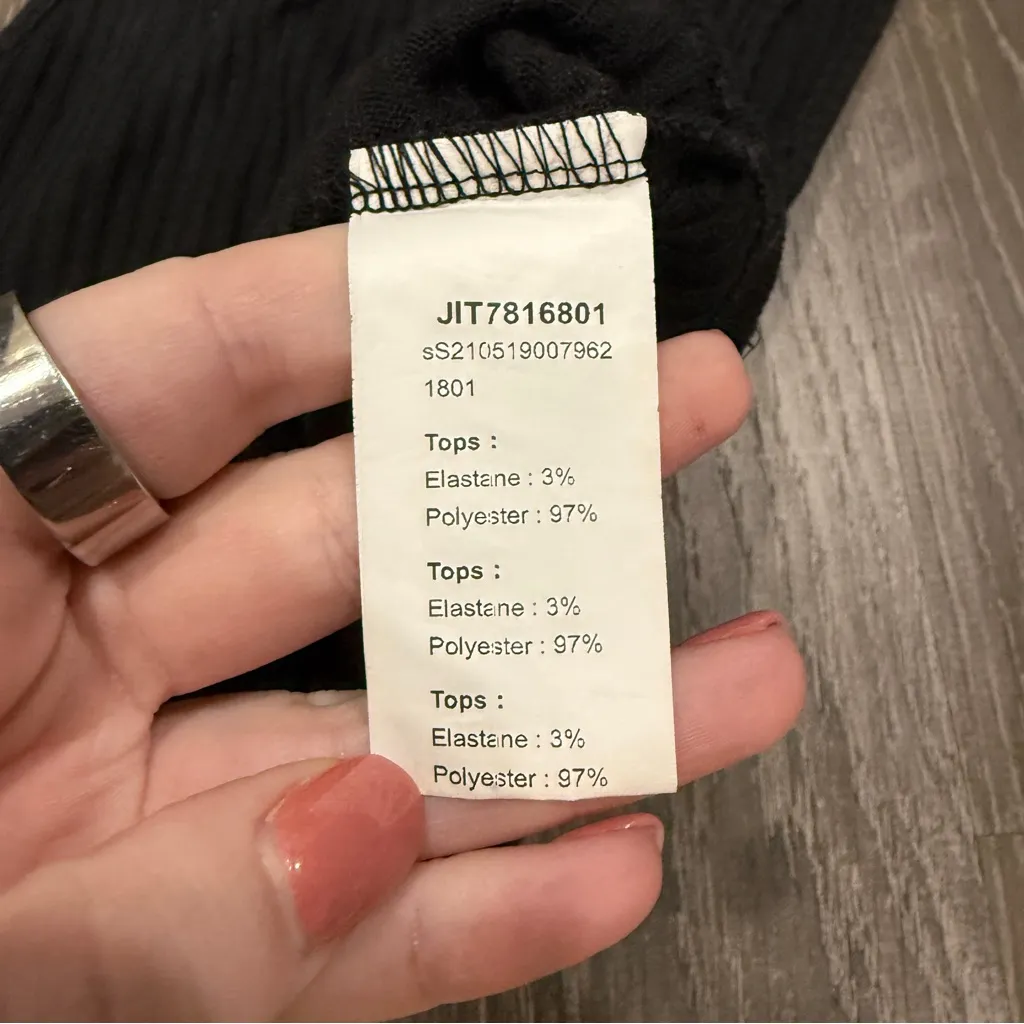 SHEIN Black Ribbed High Neck Cropped Tank Top - Image 5