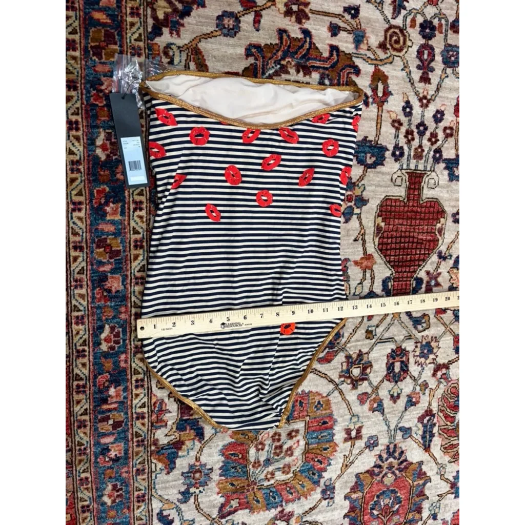 NWT Marc by Marc Jacobs Striped Kiss Bandeau One Piece Swimsuit Size M - Image 6
