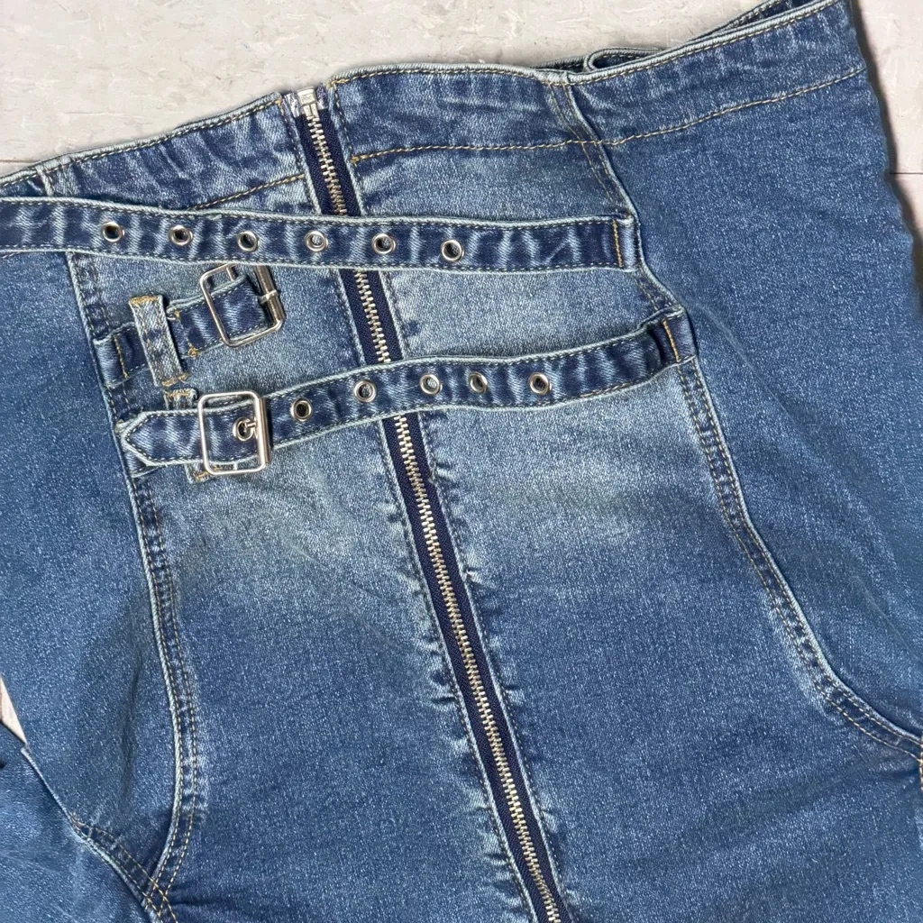 Edikted  Double Buckle Denim Jacket - Image 2