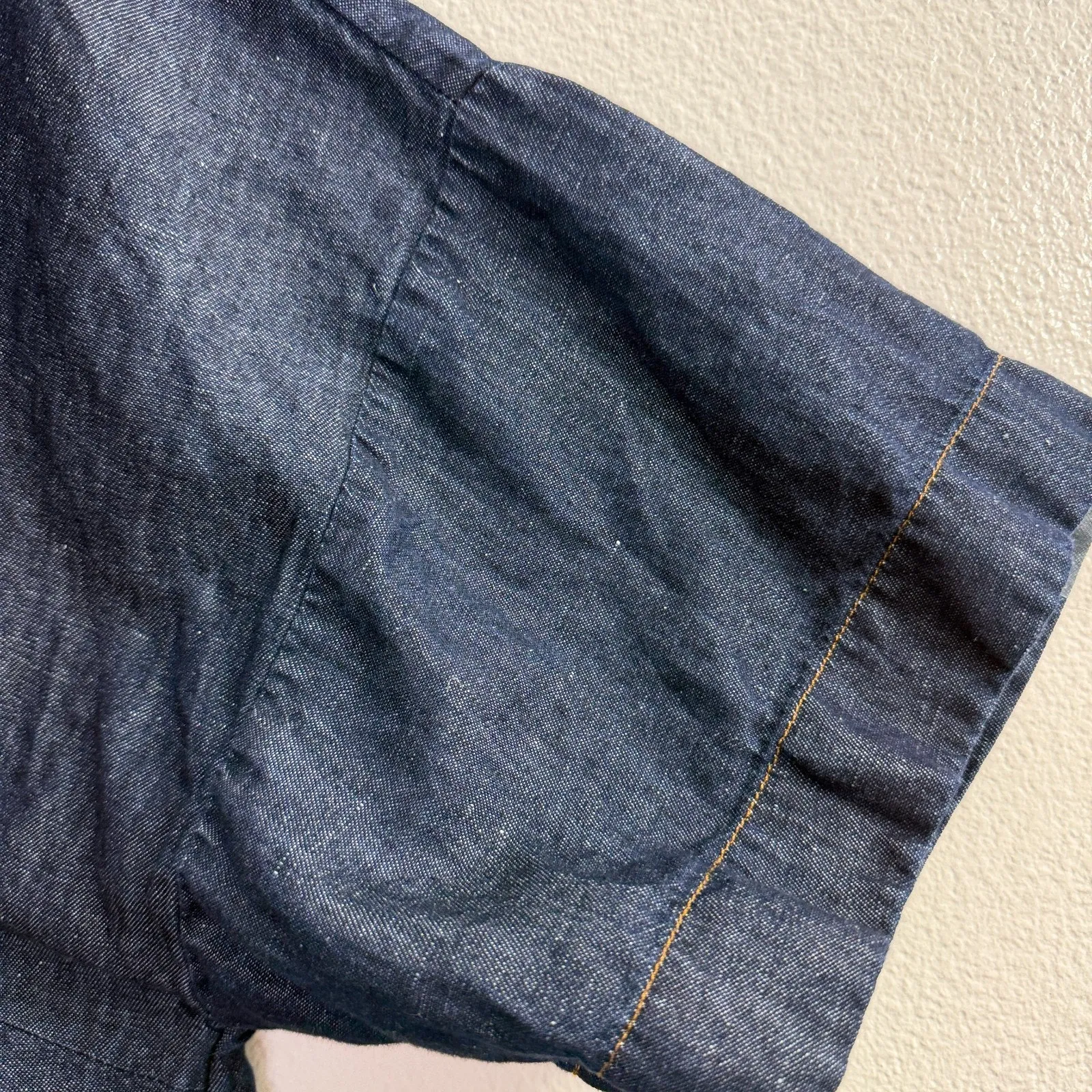 Persona by Marina Rinaldi Denim Shirt Womens Size 22 Indigo Blue Button Linen - Image 6