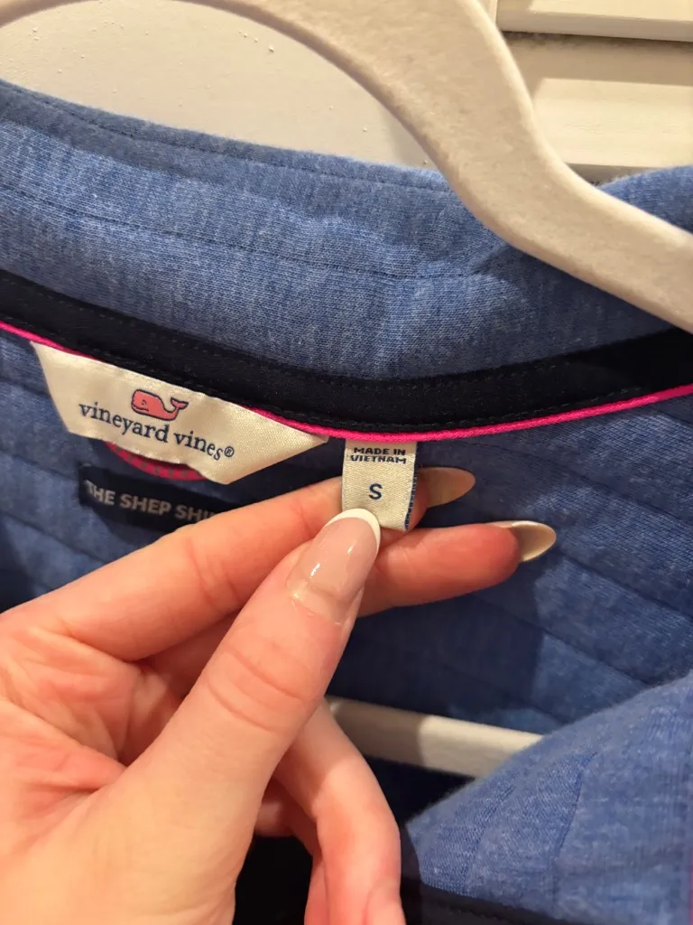 Vineyard Vines Long Sleeve Pink Pullover Half button  Sweatshirt - Image 2