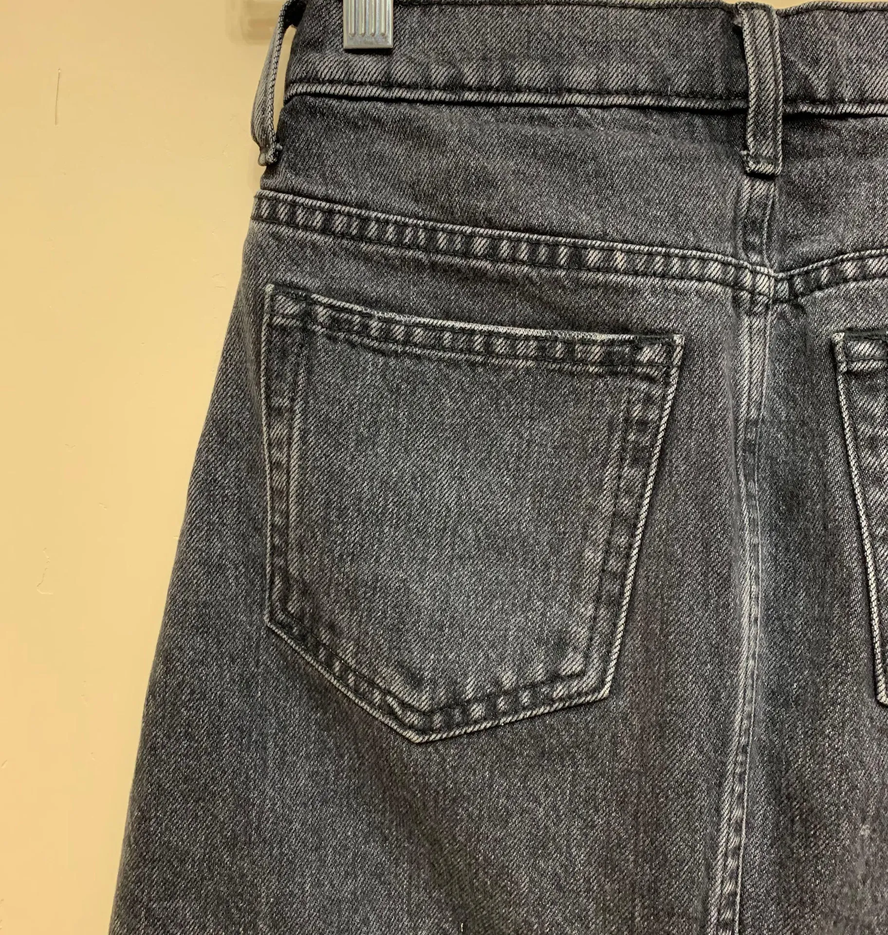 Mini Denim Frayed Hem Skirt Sz 23 - Image 6