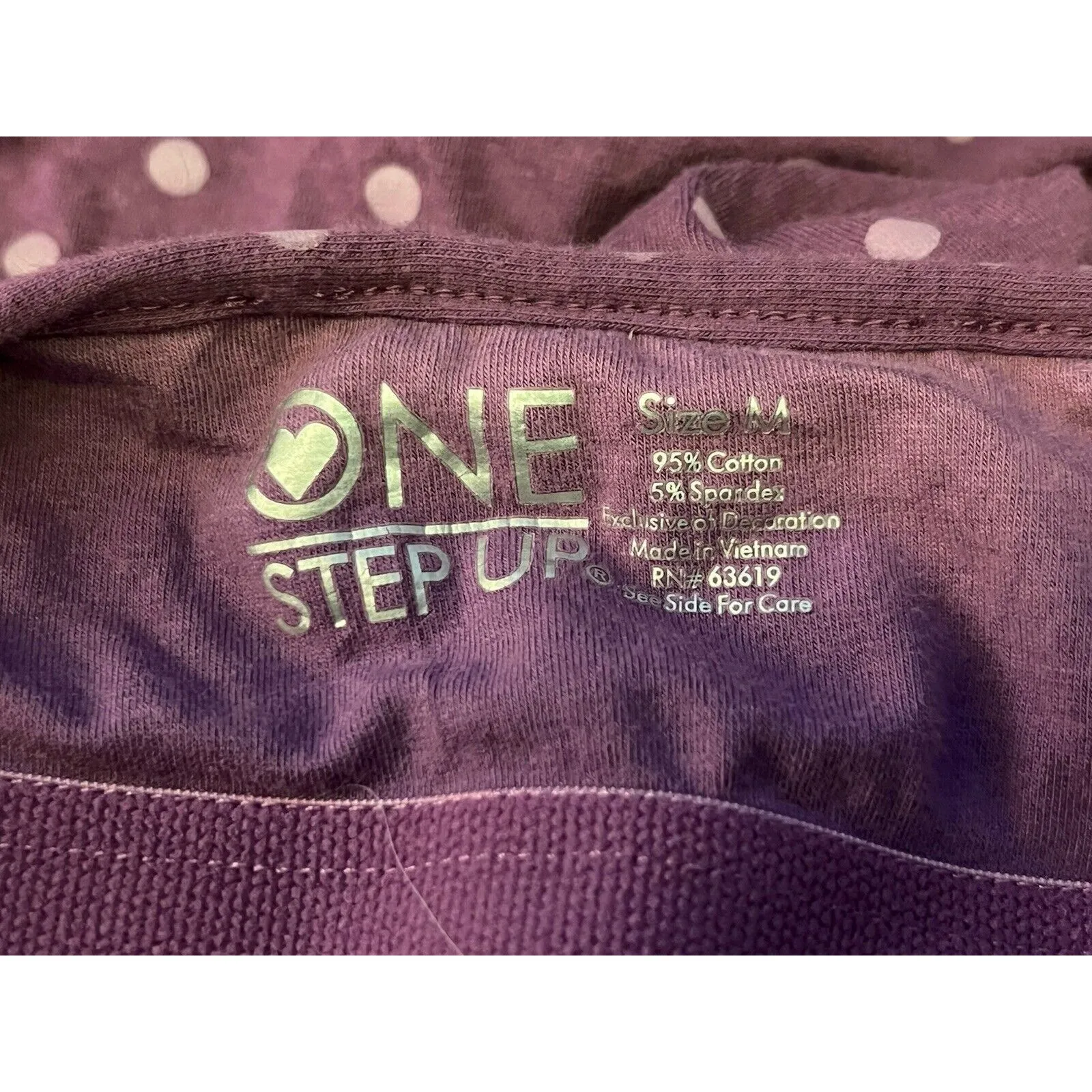 One Step Up Babydoll Lace Up Tank Top Built In Underwrire Bra Size Medium Purple - Image 4