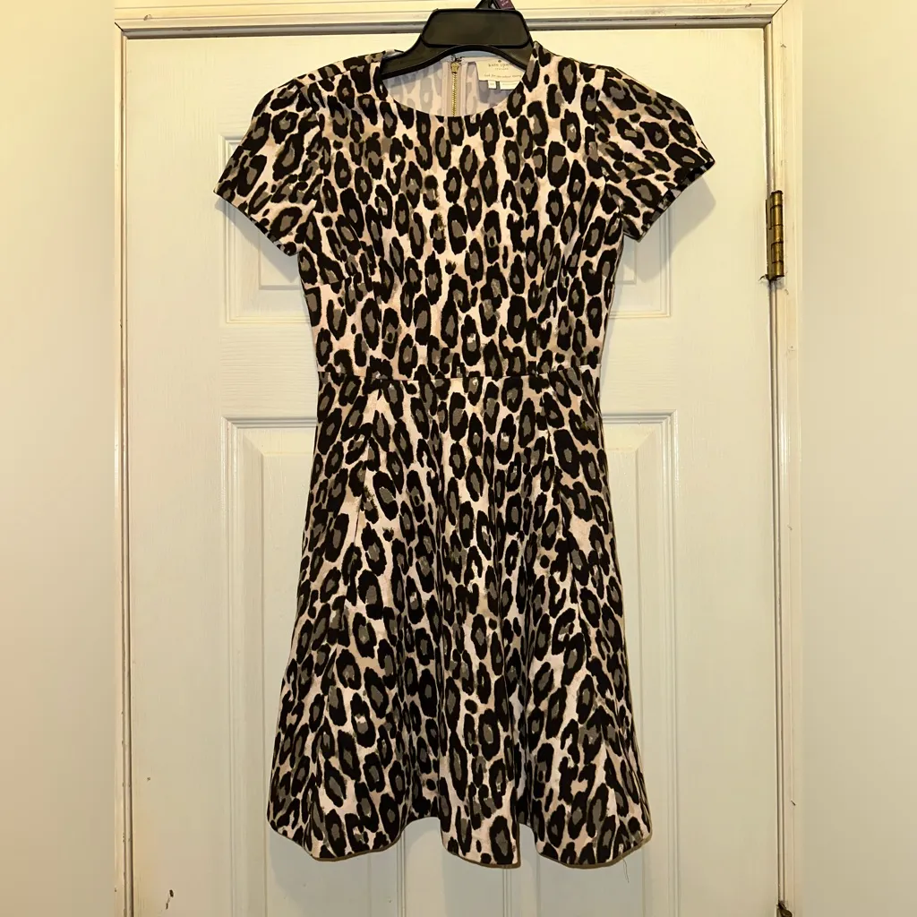 Kate‎ Spade Animal Print Fit & Flare Dress, 00 - Image 4