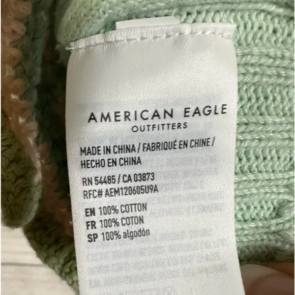American Eagle Womens Croceht Lined Cropped Tank Green SIze‎ XS Petite Boho - Image 5