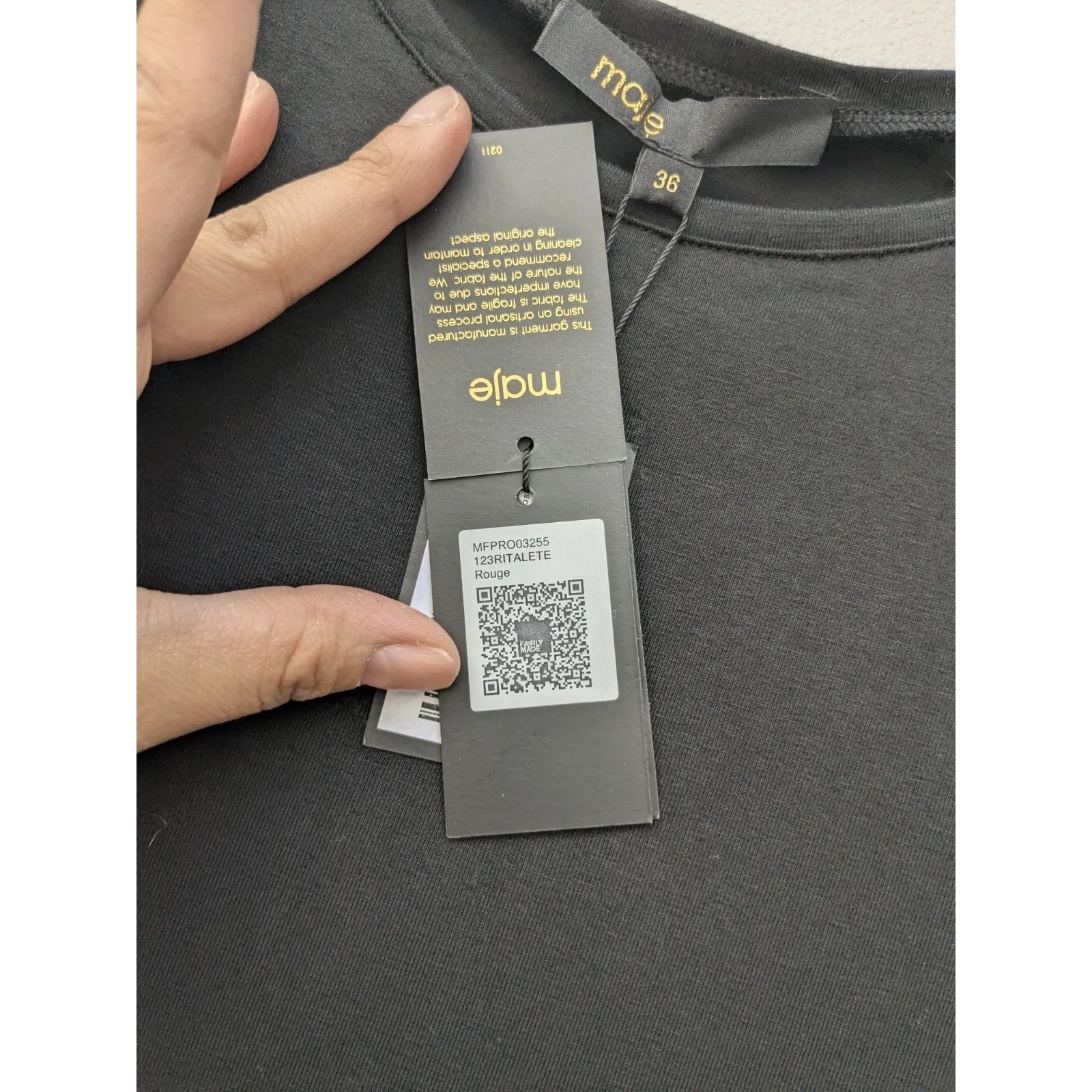 Maje Women's Tweed Dress Rare🔥Ritalete Short Sleeve Black Red Size 36/Small NWT - Image 4