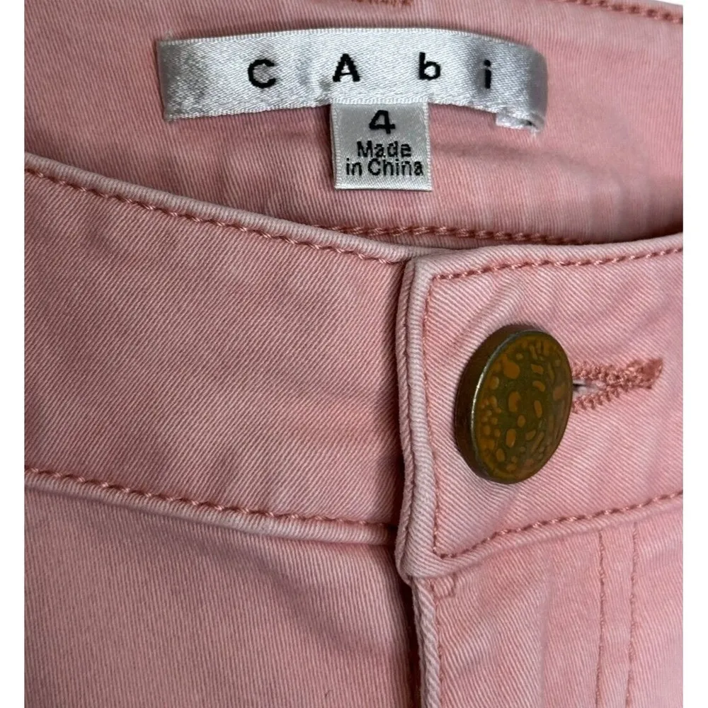 CAbi Women's Jeans Stretch Curvy Mid-Rise Skinny Pockets Casual Denim Pink Sz. 4 - Image 5