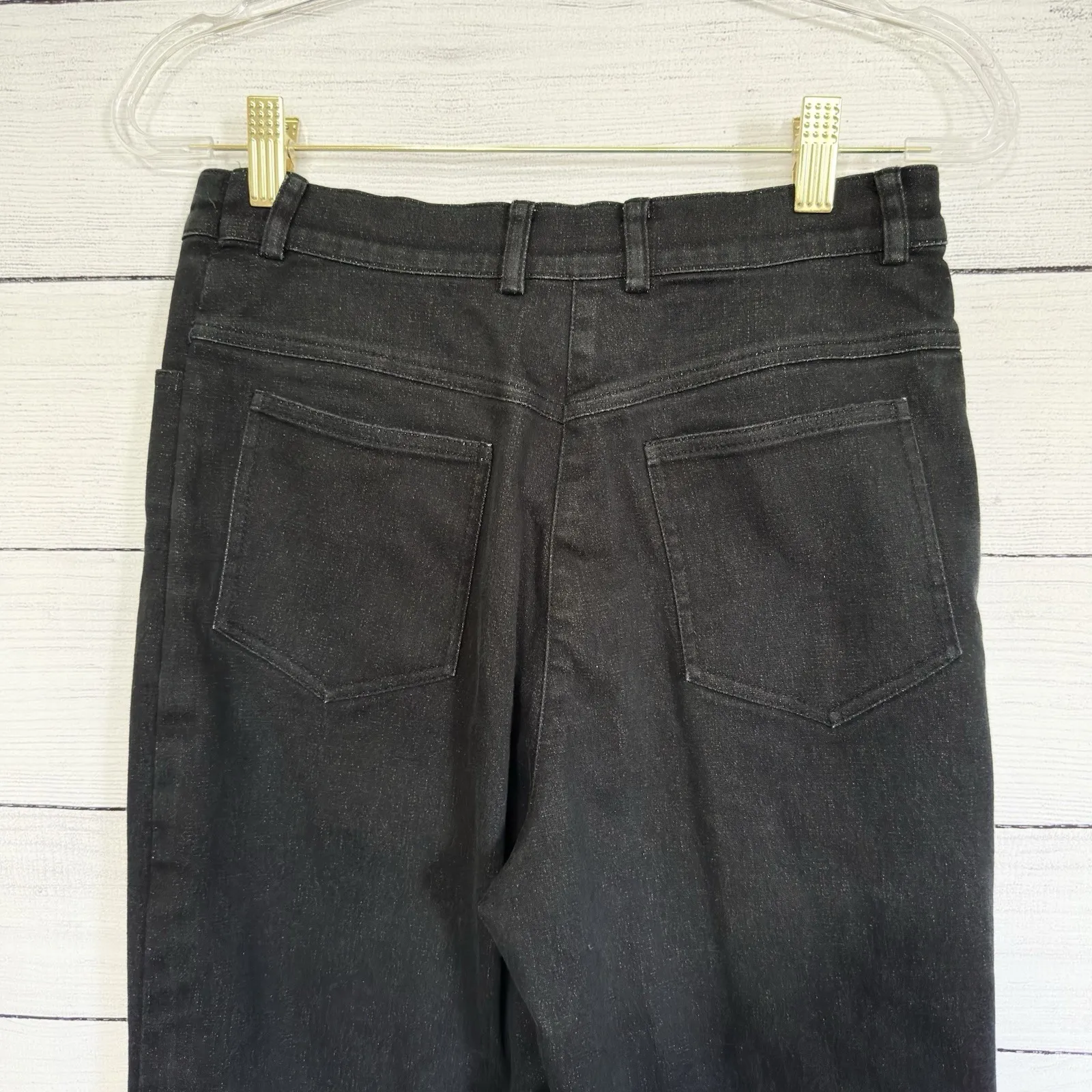 St. John Sport Black Jeans Womens Size 6 Stretch Pants Gold Hardware *Tailored - Image 5