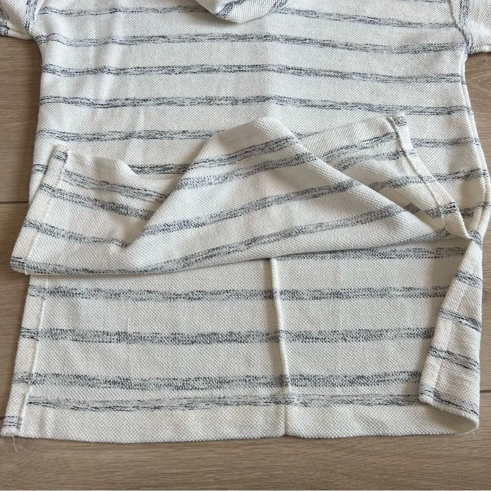 Loft Striped Cowl Neck Top Size XS in Whisper White Pullover Split Hem Sweater - Image 11