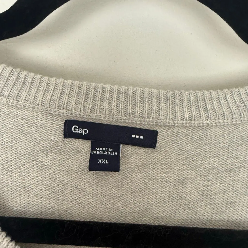 Gap Women’s XXL Gray Striped Pullover Sweater - Image 2