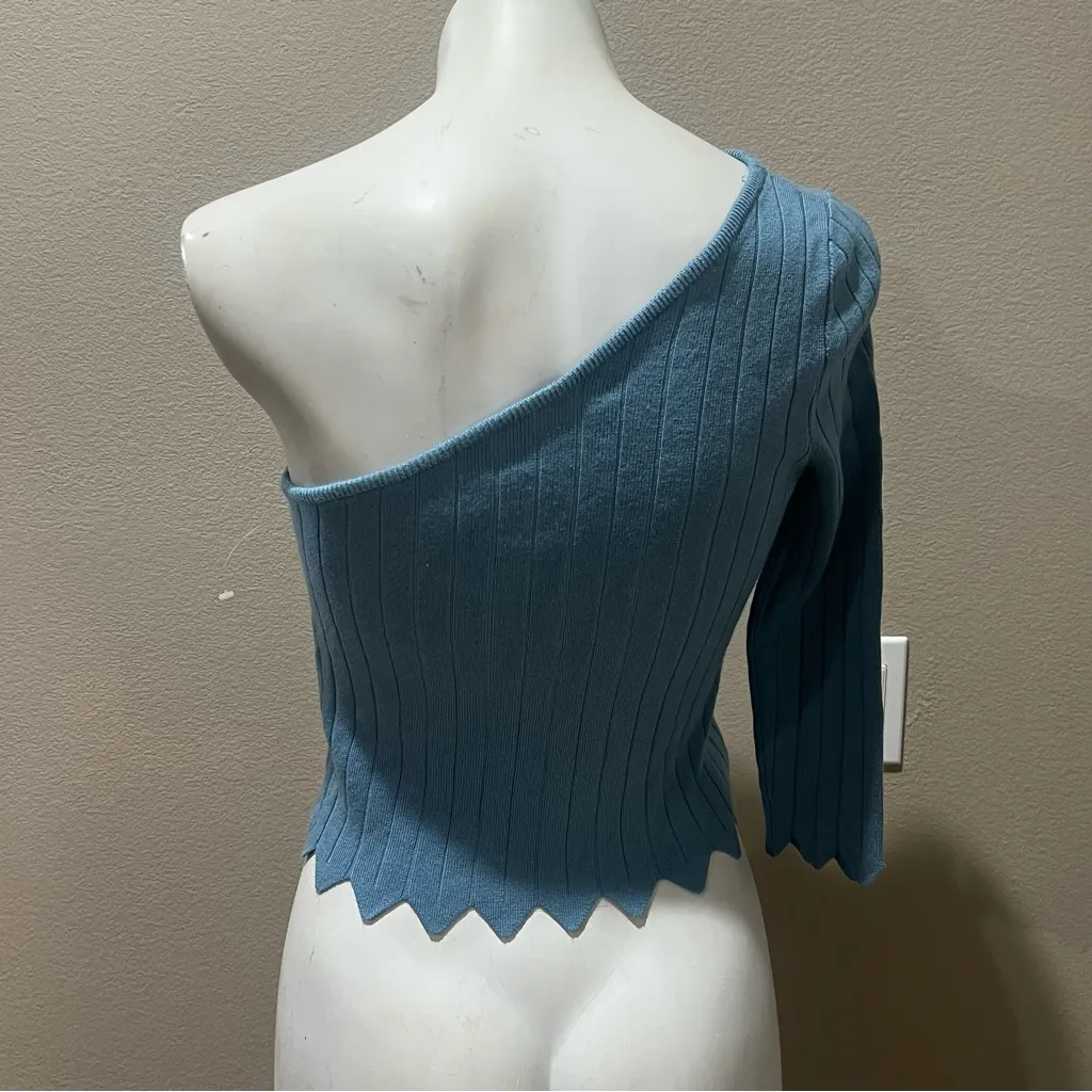 LPA by Revolve ruba one shoulder sweater top in periwinkle - Image 4