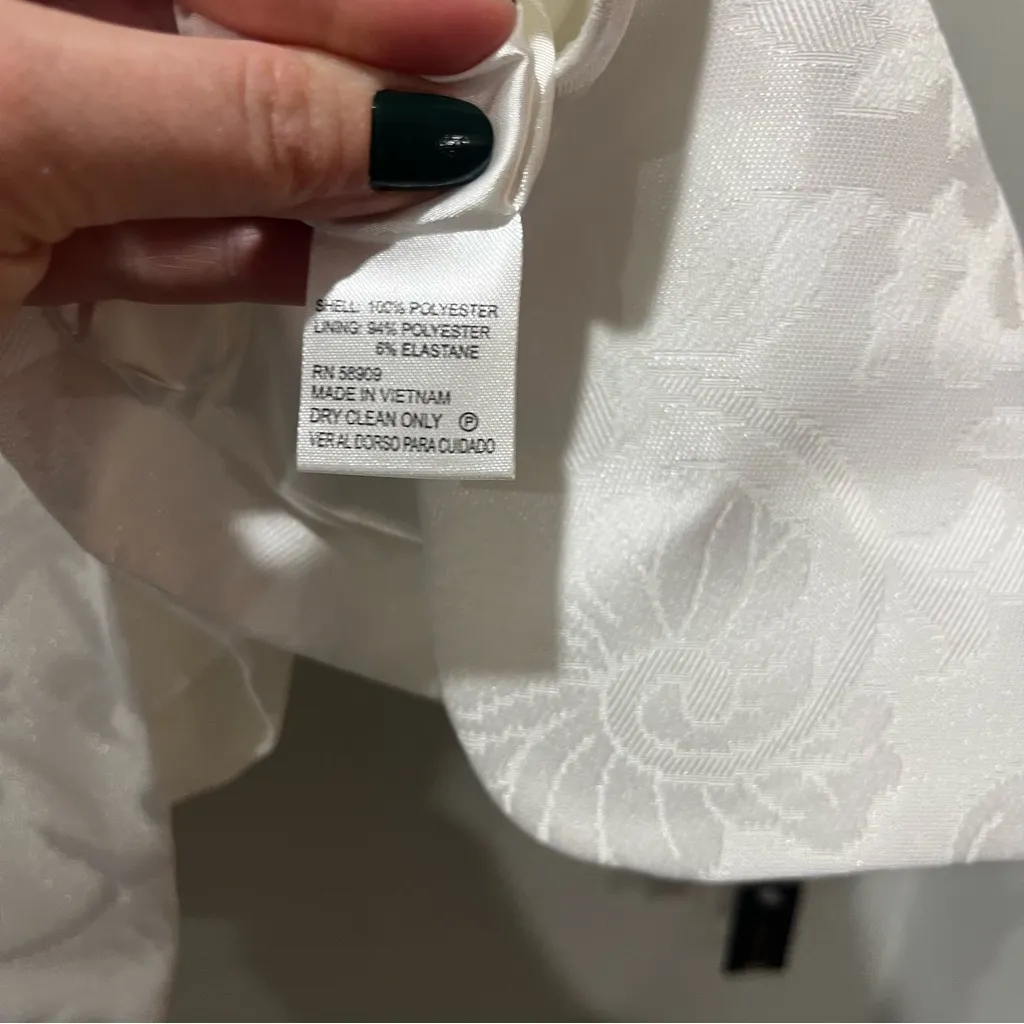 NEW Preston and York blazer Jacket Brocade White Size 12 Party Holiday Cocktail - Image 7